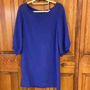 Splendid Boat Neck Balloon Sleeve Shift Dress DEEP RICH PURPLE Size Small EUC